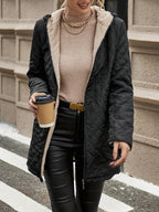 Lined Lightweight Winter Jacket in Black – Quilted City Coat