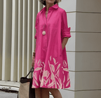 Lapel Collar Elegant Silhouette Autumn Dress | Meave & Ivy