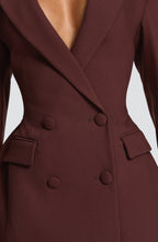 Plum Brown Blazer Dress – Elegant Tailored Power Dress | Meave & Ivy