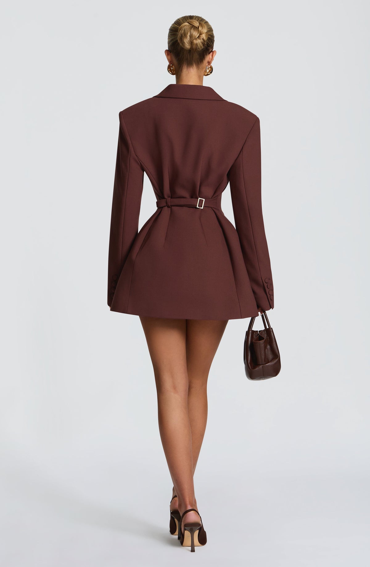 Plum Brown Blazer Dress – Elegant Tailored Power Dress | Meave & Ivy