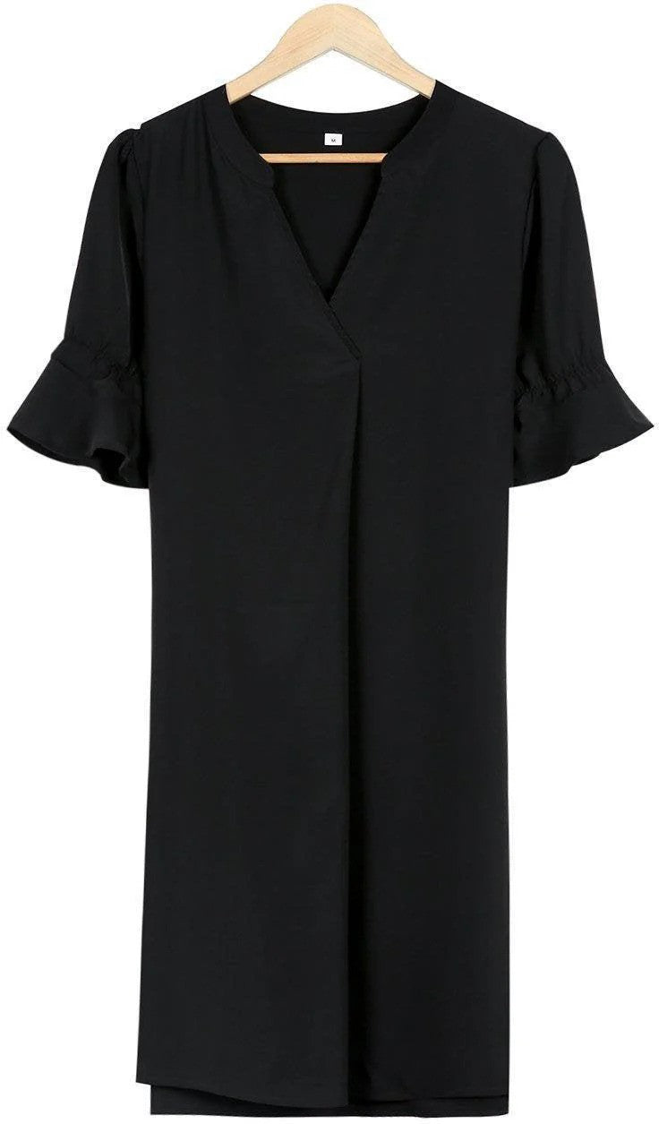 Black Classic Elegant Midi Autumn Dress | Meave & Ivy