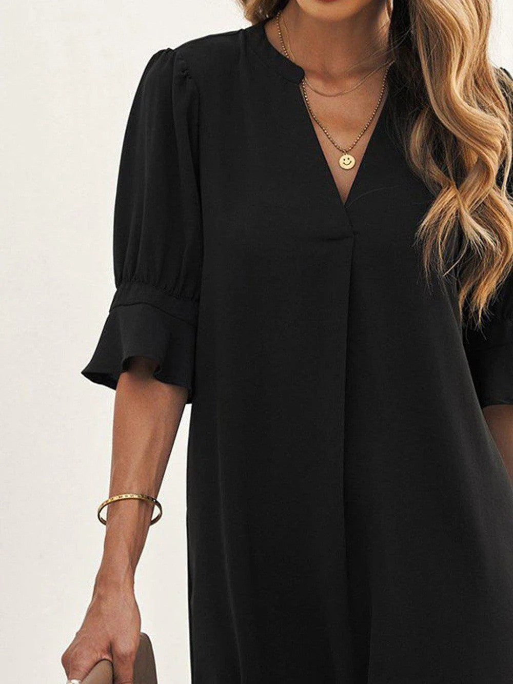 Black Classic Elegant Midi Autumn Dress | Meave & Ivy