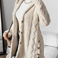 Women's Longline Textured Knit Cardigan with Button Front