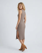 Ribbed Fitted Knit Midi Dress