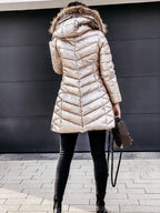 Women's faux fur-Trimmed Long Puffer Winter Coat