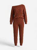 Women's Cable-Knit Sweater and Jogger Set