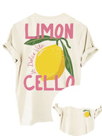 Lemon Print T-Shirt with Back Print – Women's Summer Tee with Italian Flair