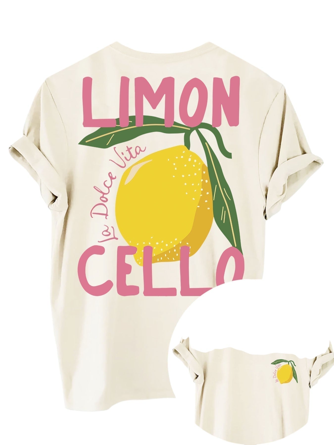 Lemon Print T-Shirt with Back Print – Women's Summer Tee with Italian Flair