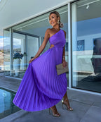 One-Shoulder Pleated Wedding Guest Dress – Occasion Dress | Meave & Ivy