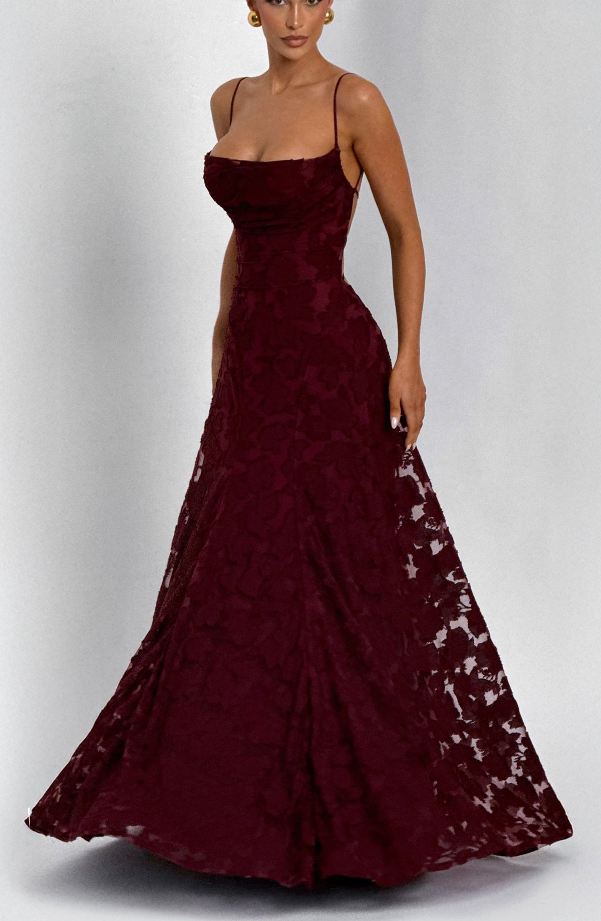 Red Satin Maxi Dress – High-Shine Evening Gown | Meave & Ivy