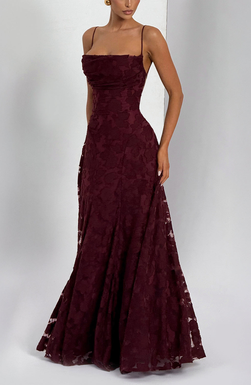Red Satin Maxi Dress – High-Shine Evening Gown | Meave & Ivy