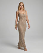 Square Neck Maxi Dress - Elegant Evening Occasion Dress | Meave & Ivy