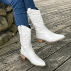 Pointed Toe Cowboy Boots in Metallic & Pastel Shades – Leather Look