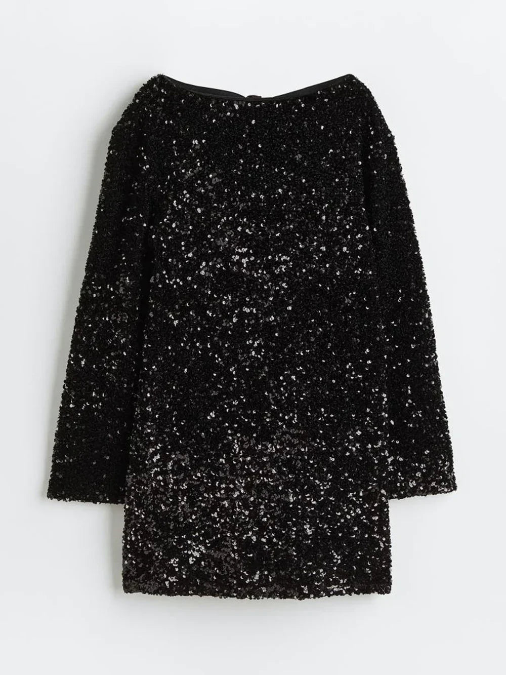 Sequin Mini Dress with Satin Back Bow – Glossy Party Dress