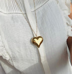 Gold Heart Pendant Necklace – Minimalist Love Necklace