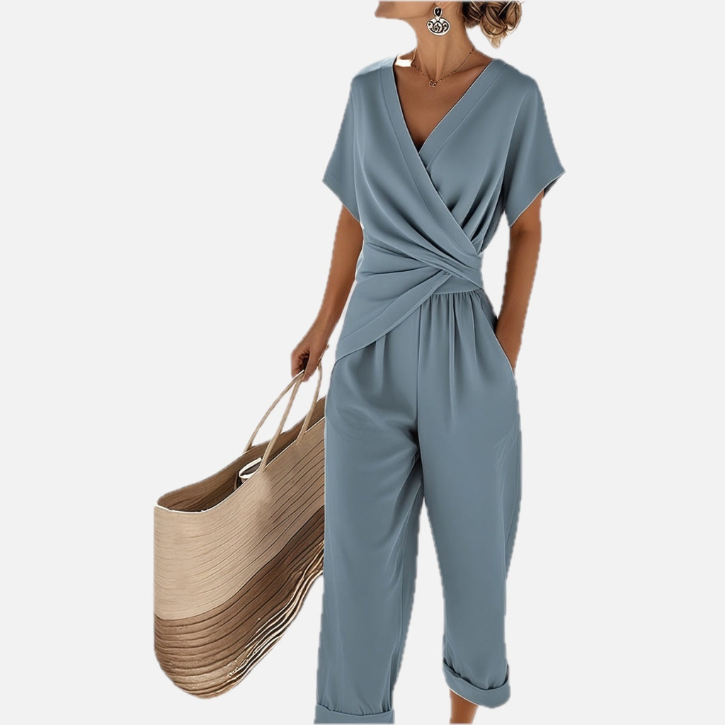 Women's Draped Bow Jumpsuit