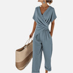 Women's Draped Bow Jumpsuit