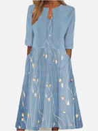 Women's Chic Two Piece Midi Dress