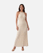 Pleated Halter Maxi Dress – Women's Wedding Guest Maxi Dress