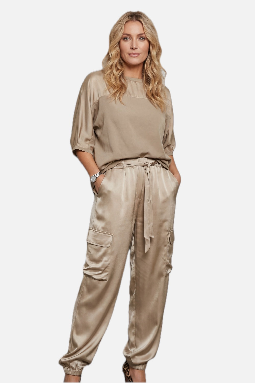 Silky Cargo Short Sleeve Lounge Set – Women's Occasion Co-ord Set