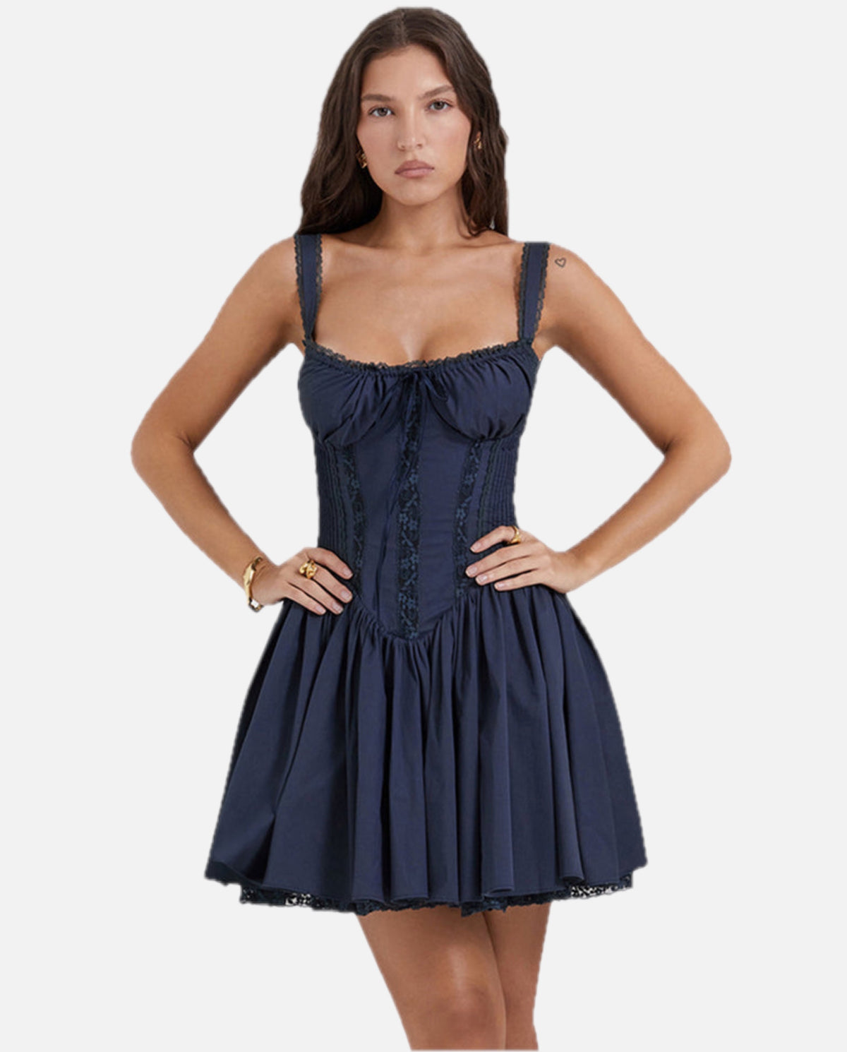 Corset Mini Dress with Lace-Up Back – Women's Party Mini Dress