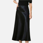 Elastic Waist Midi Skirt – Women's Occasion Midi Dress