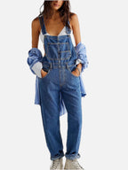 Denim Dungarees – Women's Relaxed Fit Casual Overalls