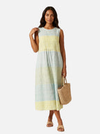 Checked Print Sleeveless Midi Dress – Women's Airy Summer Dress
