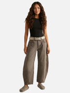Barrel Leg Jeans – Women's High Waist Relaxed Tapered Denim