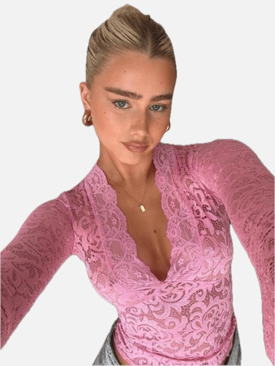 V-Neck Lace Top – Women's Summer Top