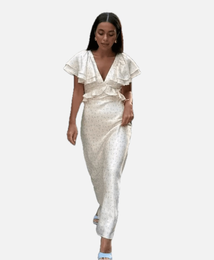 Ruffle Sleeves Midi Dress – Women's Summer Midi Dress