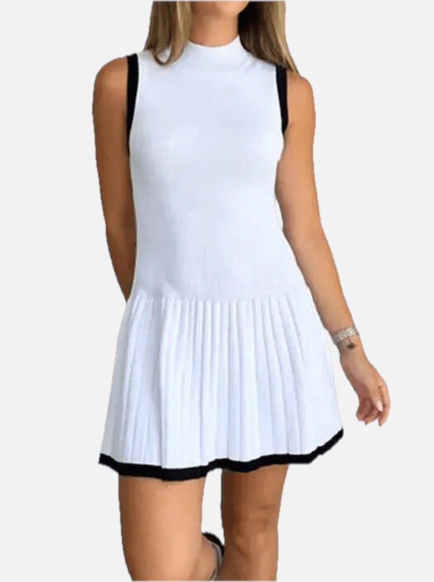 Drop-Waist Contrast Knit Dress – Women's Summer Dress