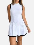 Drop-Waist Contrast Knit Dress – Women's Summer Dress