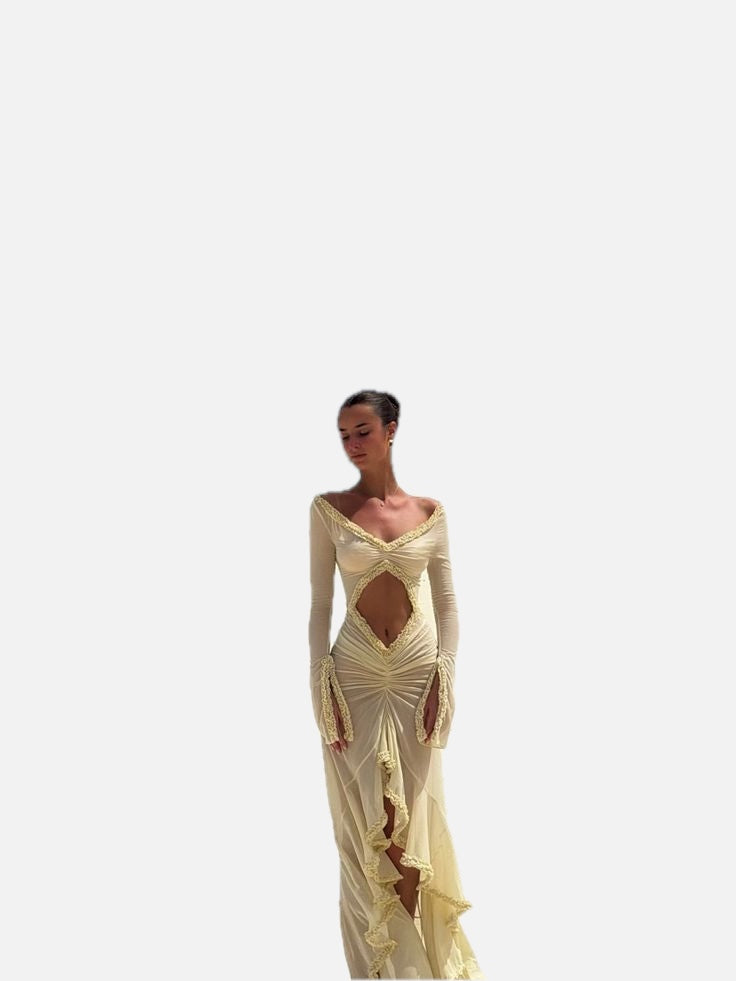 Beige Sheer Bodycon Dress – Women's Summer Party Dress