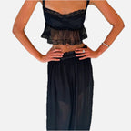 Halftone Chiffon Crop Set – Women's Summer Co-ord Set