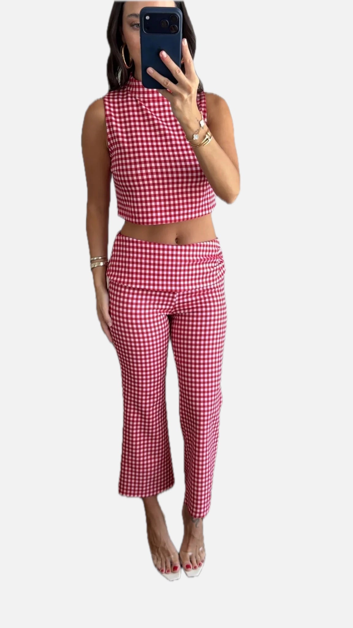 Plaid Crop Top Co-Ord Set – Women's Summer Co-ord Set