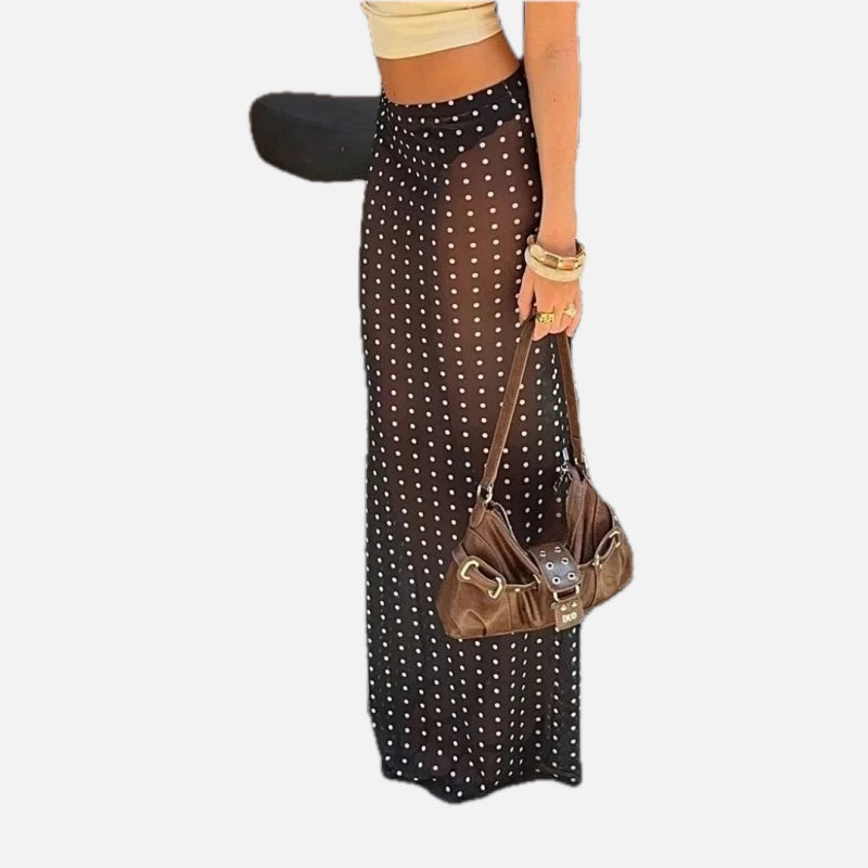 Polka Dot Maxi Skirt – Women's Summer Skirt