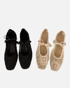 White Mesh Ballet Flats – Women's Comfortable Everyday Ballet Flats