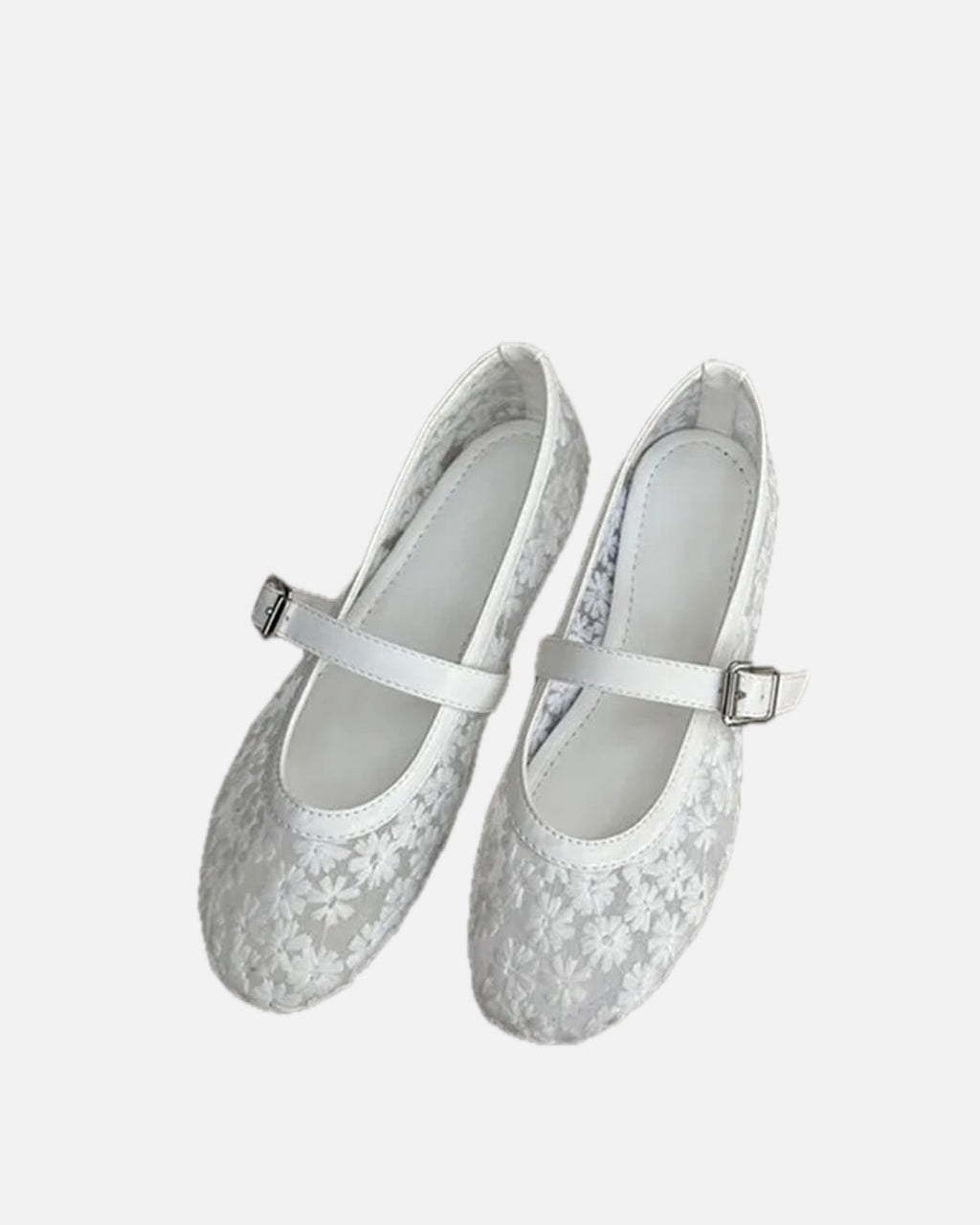 Beige Mesh Mary Jane Ballet Flats – Women's Comfortable Everyday Ballet Flats