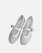 Beige Mesh Mary Jane Ballet Flats – Women's Comfortable Everyday Ballet Flats