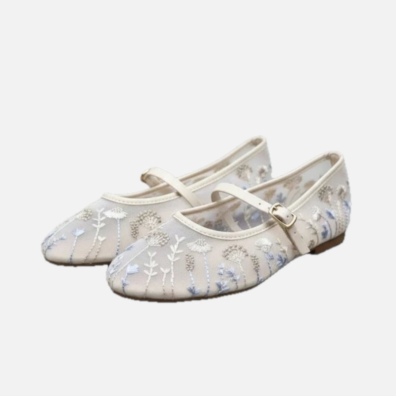 Embroidered Ballet Flats – Women's Comfortable Everyday Ballet Flats