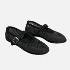 Black Rhinestone Mesh Ballet Flats – Women's Comfortable Everyday Ballet Flats