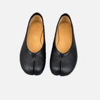Black Split-Toe Leather Mules – Women's Comfortable Everyday Mules