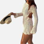 Backless Crochet Beach Cover-Up Dress
