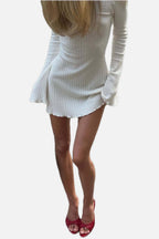 White Open Back Mini Dress – Women's Summer Mini Dress