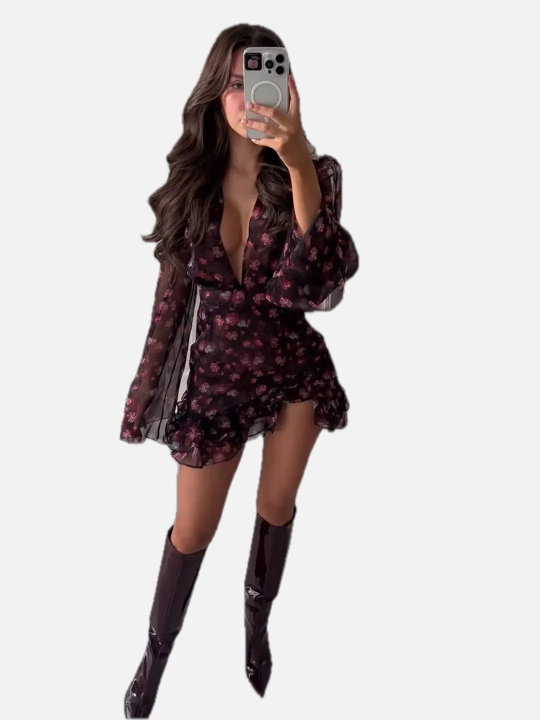Floral Ruffled Dress – Women's Summer Dress