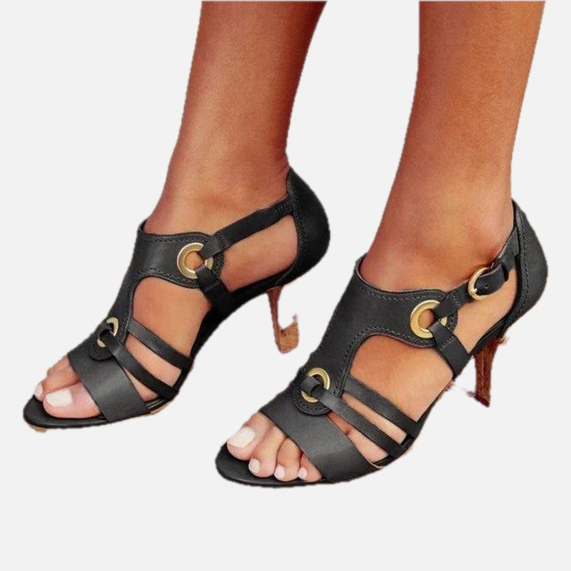 T-Strap Block-Heel Sandals