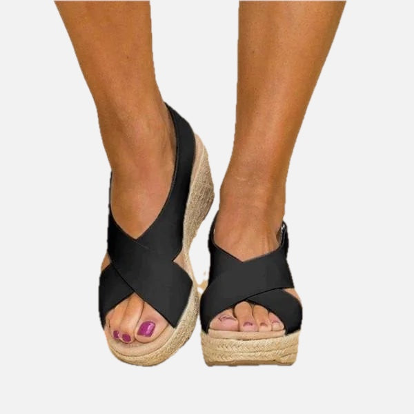 Crossover Espadrille Wedge Sandals