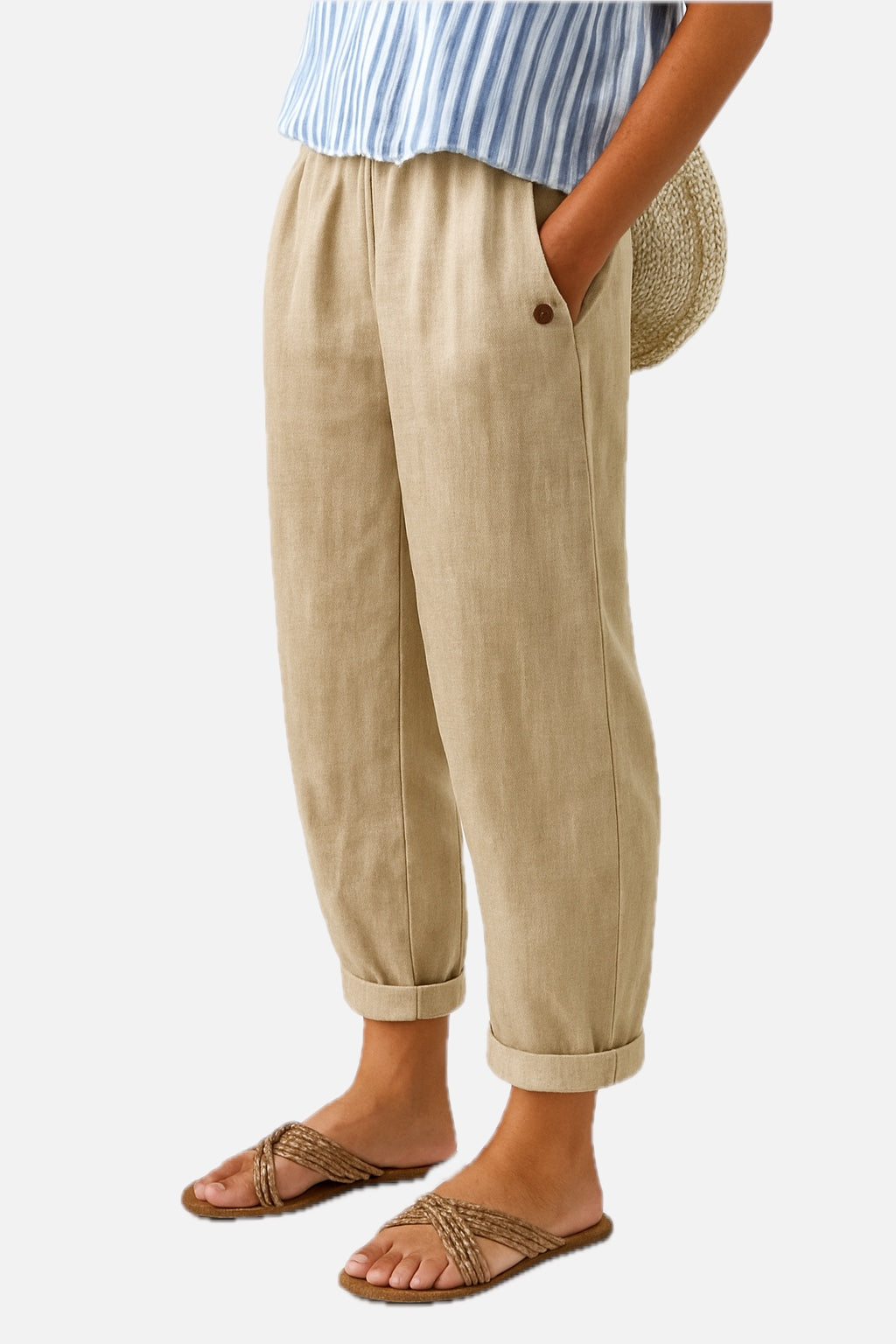 Relaxed Linen Trousers with Side Pockets