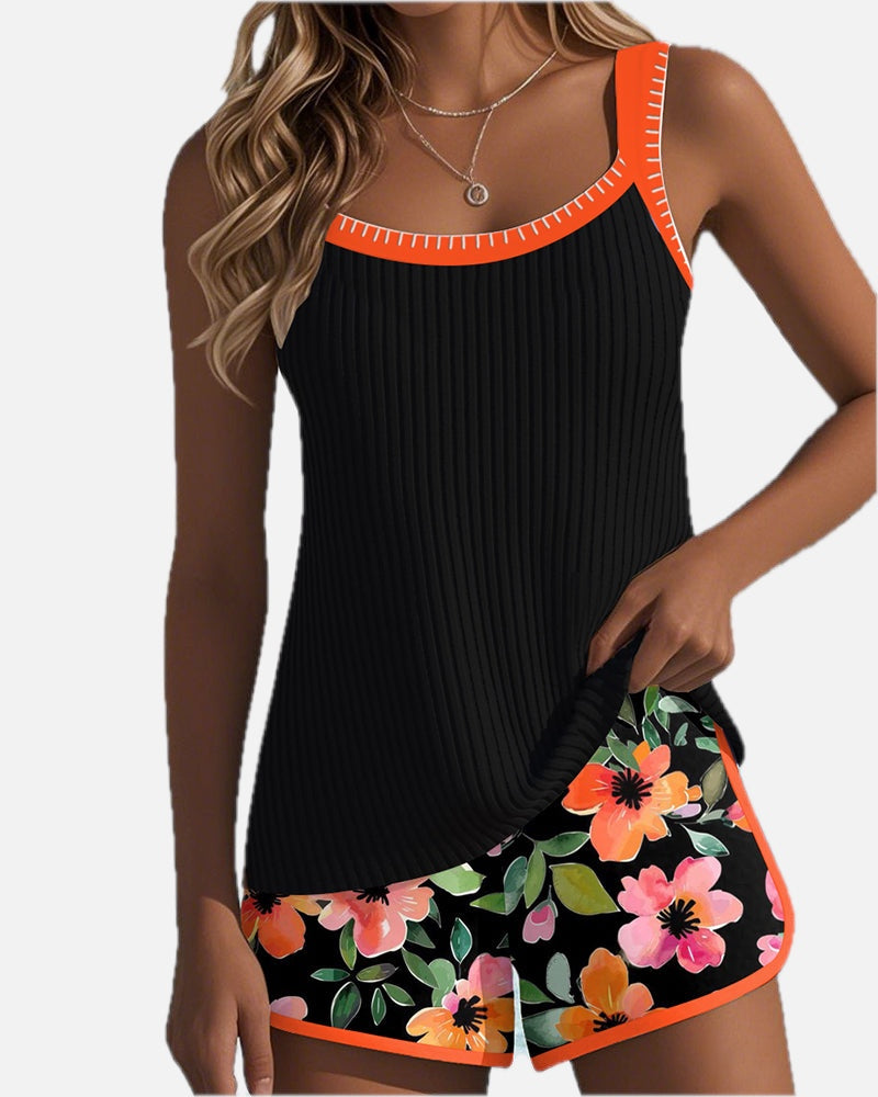 Tummy-Control Tankini Swimsuit Set